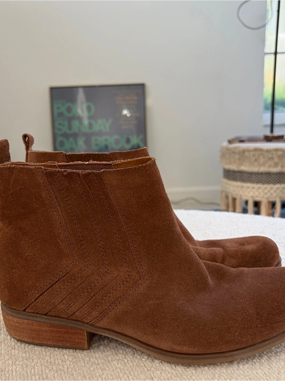 Korks Brown Suede Ankle Booties